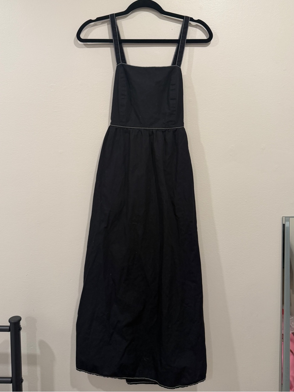 Zara Black Square-Neck Maxi Dress with Straps